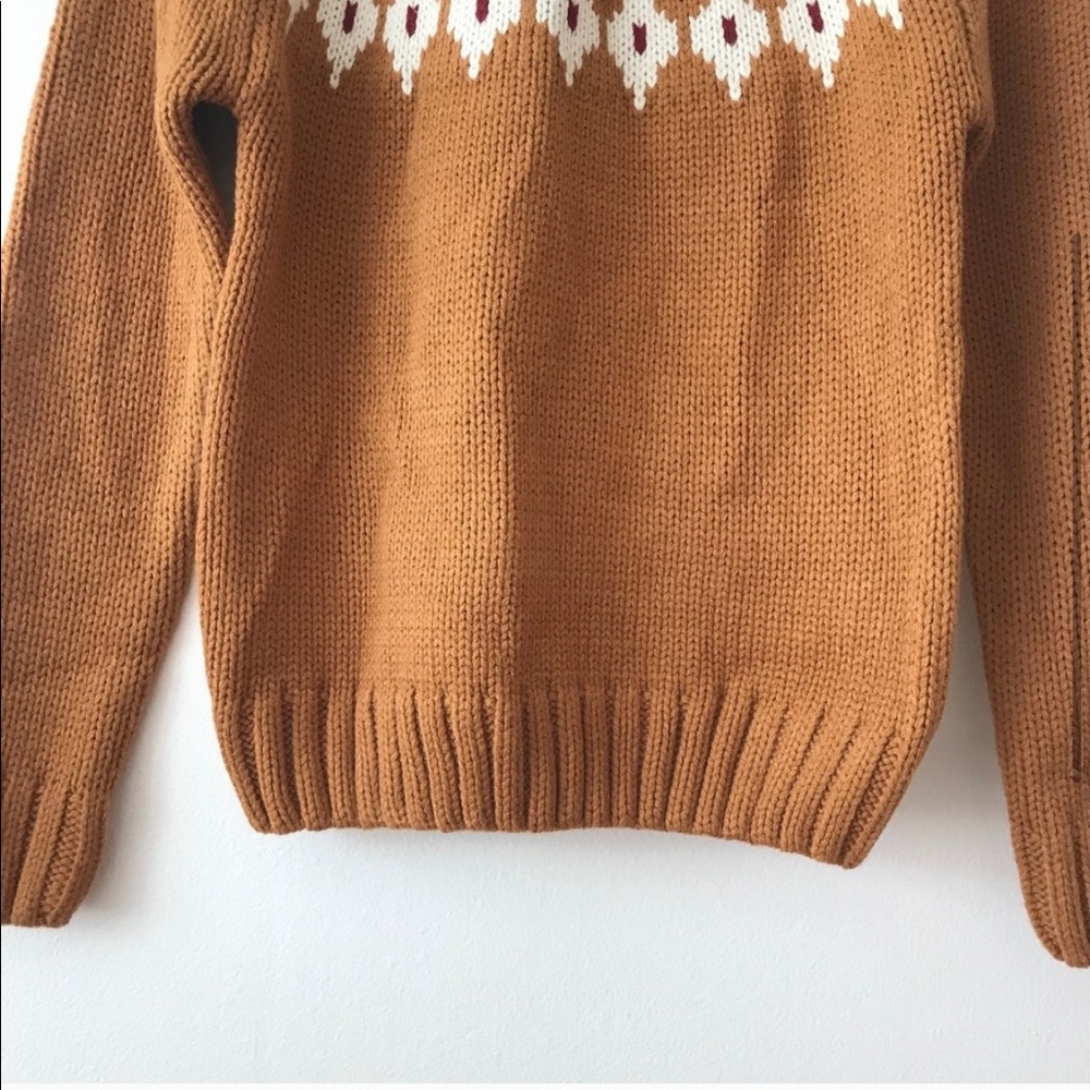 Rachel Zoe Fair Isle Turtleneck Sweater in Camel - Picture 2 of 4
